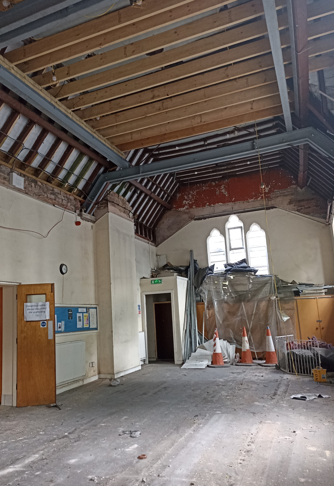St James hall pre roof work